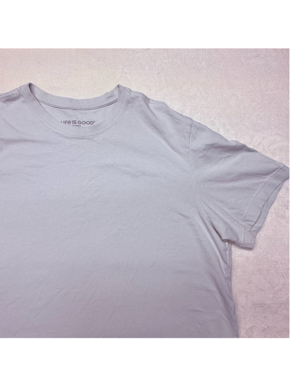 Men's Life is Good Light Light Blue Crusher Short Sleeve Solid Tee Large